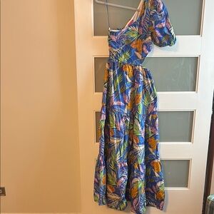 Tropical Blue Floral Maxi Dress